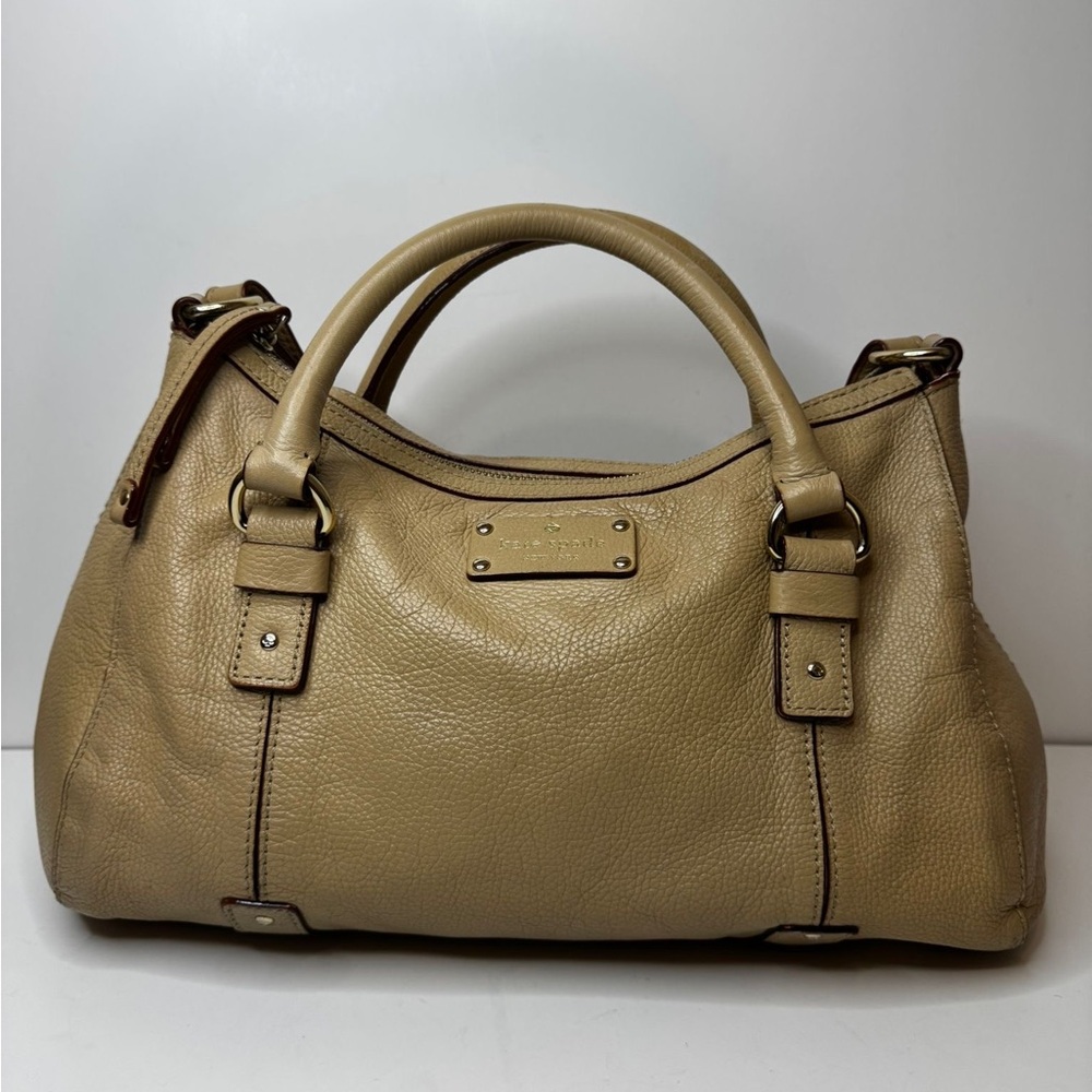 Kate Spade Grace Timeless Taupe Leather Satchel Handbag